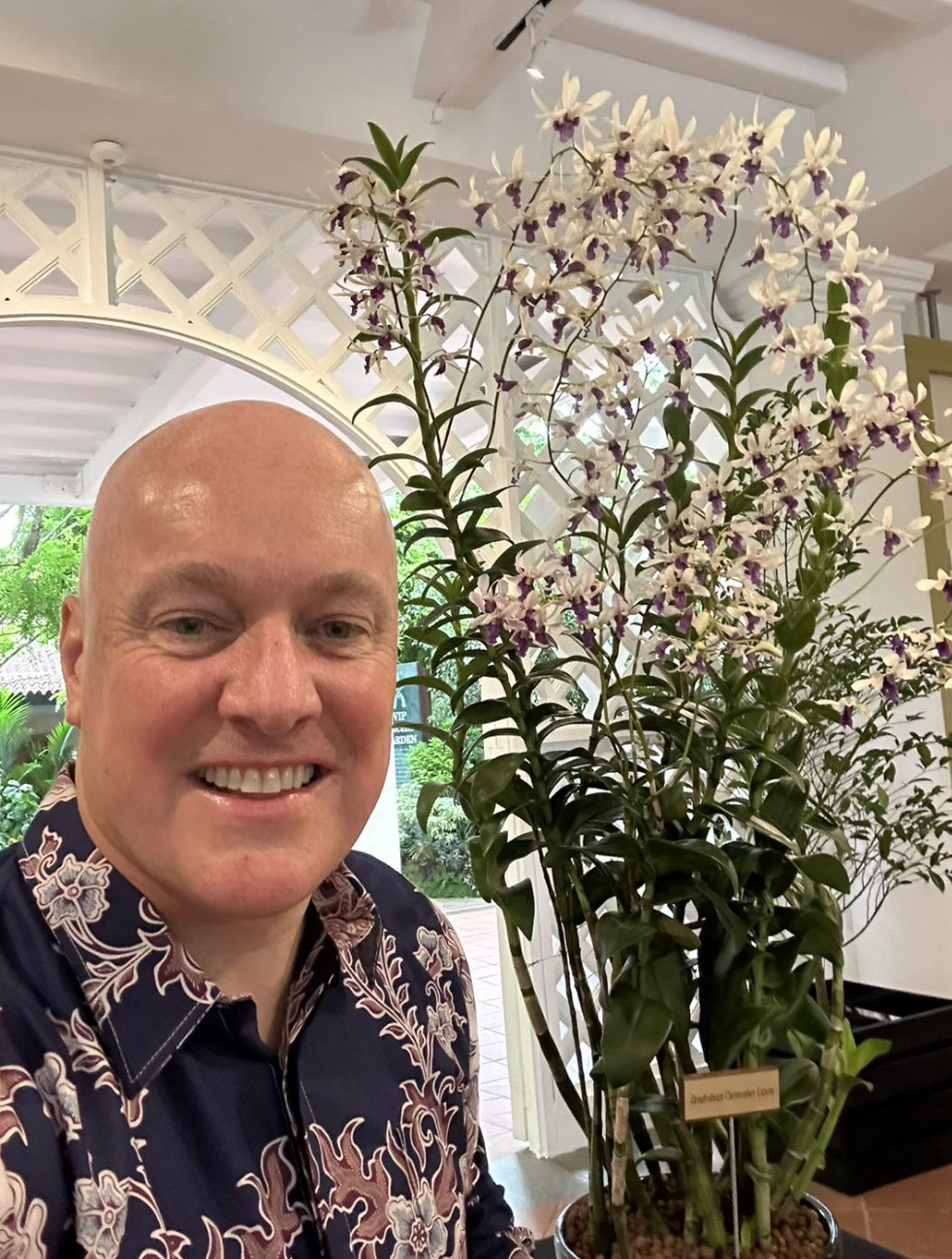 PM Luxon with the orchid named in his honour.